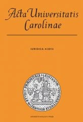 Acta Universitatis Carolinae 4/2014 Univerzita Karlova v Praze - Právnická fakulta