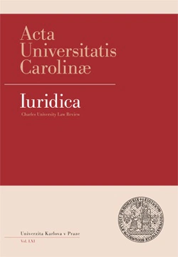 Acta Universitatis Carolinae. Iuridica 3/2017 Univerzita Karlova v Praze - Právnická fakulta