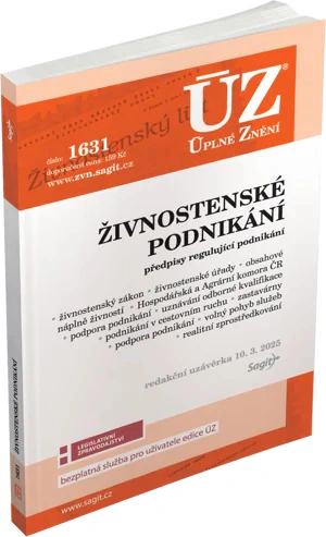 ÚZ č.1631 Živnostenské podnikání, volný pohyb služeb, podpora podnikání Nakladatelství Sagit