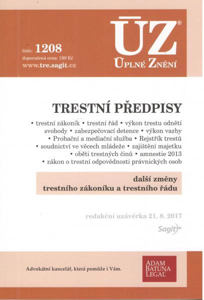 ÚZ č.1208 Trestní předpisy Nakladatelství Sagit