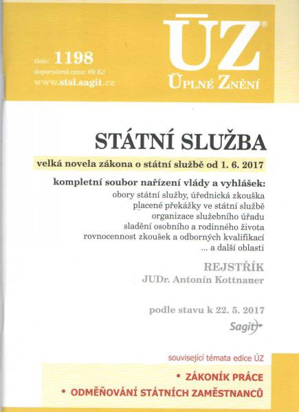 ÚZ č.1198 Státní služba 2017 Nakladatelství Sagit