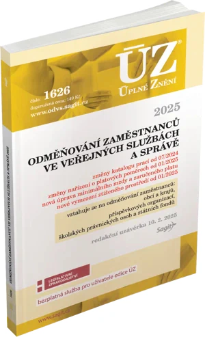 ÚZ č.1626 Odměňování zaměstnanců ve veřejných službách a správě 2025 Nakladatelství Sagit ÚZ č.1626 Odměňování zaměstnanců ve veřejných službách a správě 2025 Nakladatelství Sagit