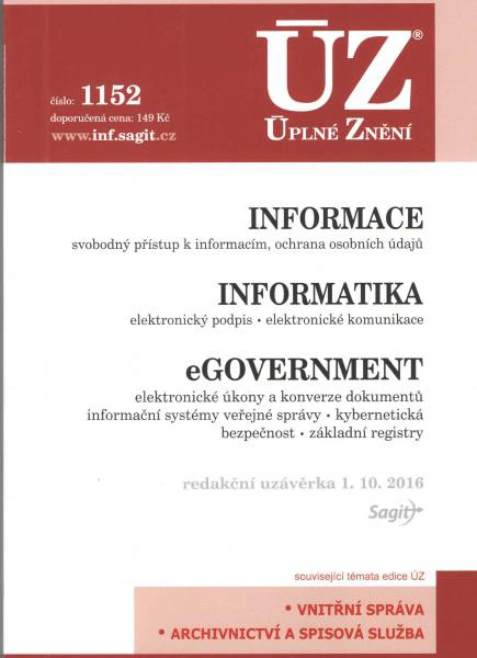ÚZ č.1152 Informace, eGovernment 2016 Nakladatelství Sagit