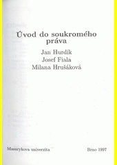 Úvod do soukromého práva Masarykova univerzita Brno - Právnická fakulta