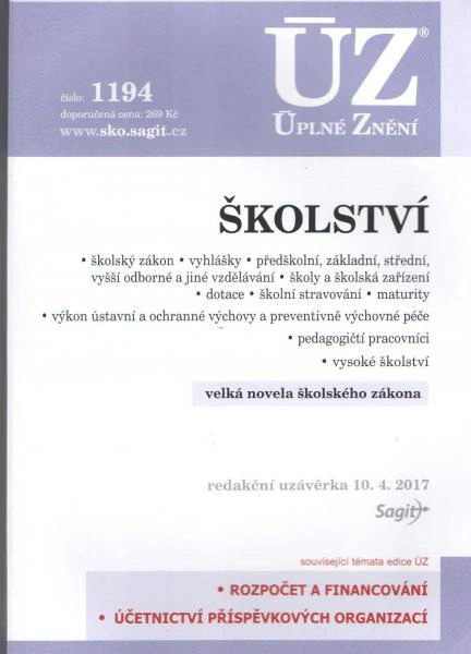 ÚZ č.1194 Školství 2017 Nakladatelství Sagit