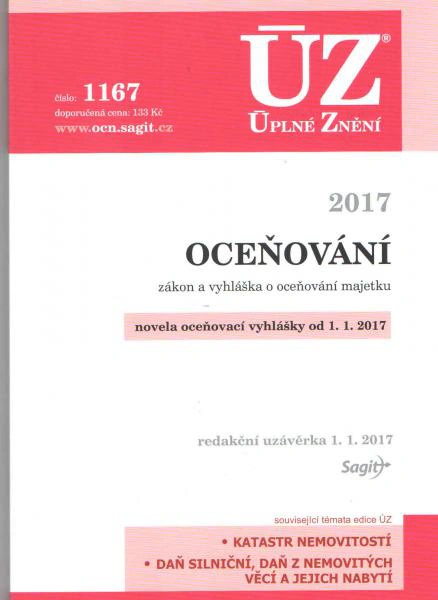 ÚZ č.1167 Oceňování 2017 Nakladatelství Sagit ÚZ č.1167 Oceňování 2017 Nakladatelství Sagit