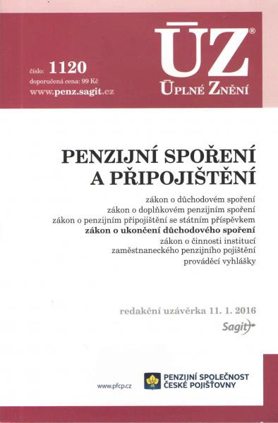 ÚZ č.1120 Penzijní spoření a připojištění 2016 Nakladatelství Sagit ÚZ č.1120 Penzijní spoření a připojištění 2016 Nakladatelství Sagit