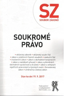 Soubor zákonů. Soukromé právo - Stav ke dni 19. 9. 2017 Aleš Čeněk s.r.o.