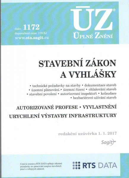 ÚZ č.1172 Stavební zákon a vyhlášky 2017 Nakladatelství Sagit