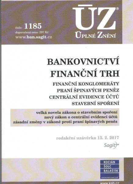 ÚZ č.1185 Bankovnictví 2017 Nakladatelství Sagit