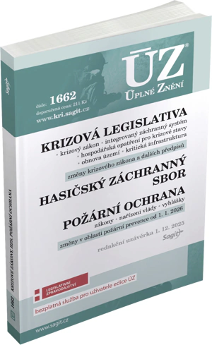 ÚZ č.1662 Krizová legislativa, HZS, Požární ochrana, Obnova území Nakladatelství Sagit ÚZ č.1662 Krizová legislativa, HZS, Požární ochrana, Obnova území Nakladatelství Sagit