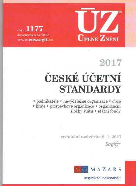 ÚZ č.1177 České účetní standardy 2017 Nakladatelství Sagit