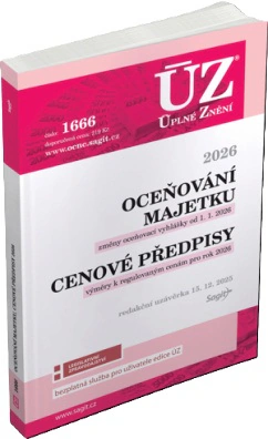 ÚZ č.1666 Oceňování majetku, Cenové předpisy, 2026 Nakladatelství Sagit ÚZ č.1666 Oceňování majetku, Cenové předpisy, 2026 Nakladatelství Sagit