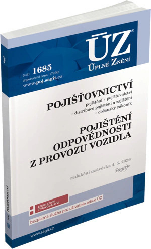ÚZ č.1685 Pojišťovnictví, pojištění odpovědnosti z provozu vozidla Nakladatelství Sagit
