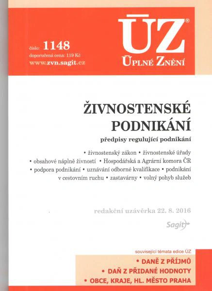 ÚZ č.1148 Živnostenské podnikání 2016 Nakladatelství Sagit ÚZ č.1148 Živnostenské podnikání 2016 Nakladatelství Sagit