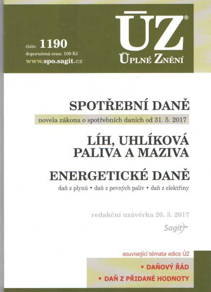 ÚZ č.1190 Spotřební daně 2017 Nakladatelství Sagit