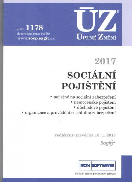 ÚZ č.1178 Sociální pojištění 2017 Nakladatelství Sagit ÚZ č.1178 Sociální pojištění 2017 Nakladatelství Sagit