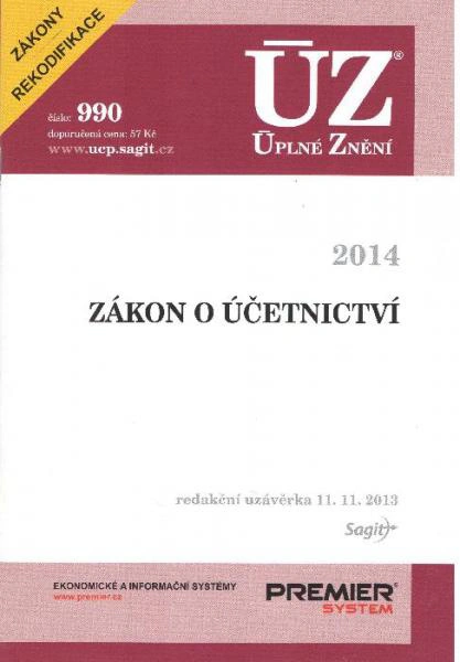 ÚZ č.990 Zákon o účetnictví - zákony po rekodifikaci 2014 Nakladatelství Sagit ÚZ č.990 Zákon o účetnictví - zákony po rekodifikaci 2014 Nakladatelství Sagit