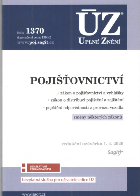 ÚZ č.1370 Pojišťovnictví Nakladatelství Sagit ÚZ č.1370 Pojišťovnictví Nakladatelství Sagit
