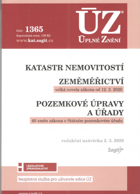 ÚZ č.1365 Katastr nemovitostí Nakladatelství Sagit ÚZ č.1365 Katastr nemovitostí Nakladatelství Sagit