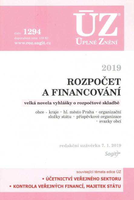 ÚZ č.1294 Rozpočet a financování 2019 Nakladatelství Sagit
