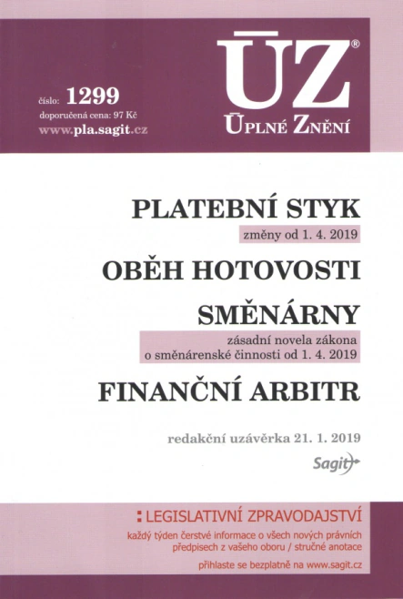 ÚZ č.1299 Platební styk Nakladatelství Sagit