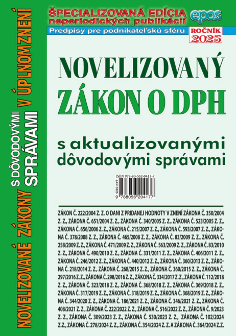 Novelizovaný zákon o DPH Epos Novelizovaný zákon o DPH Epos