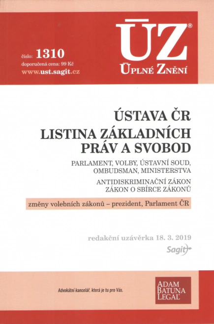 ÚZ č.1310 Ústava, Listina práv Nakladatelství Sagit ÚZ č.1310 Ústava, Listina práv Nakladatelství Sagit