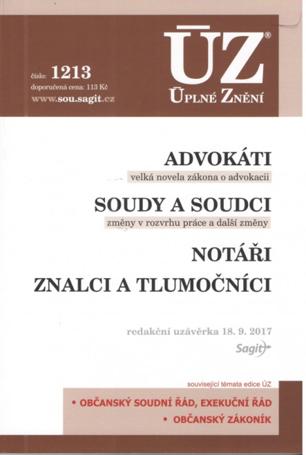 ÚZ č.1213 Soudy a soudci, Advokáti Nakladatelství Sagit ÚZ č.1213 Soudy a soudci, Advokáti Nakladatelství Sagit