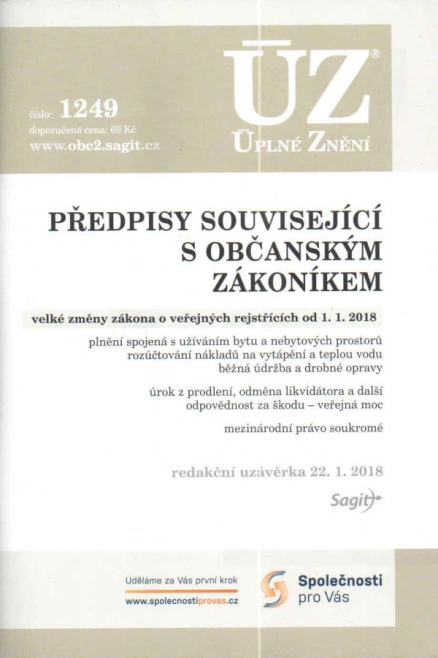 ÚZ č.1249 Předpisy související s občanským zákoníkem, Veřejné rejstříky Nakladatelství Sagit
