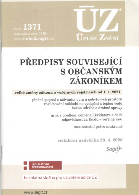 ÚZ č.1371 Předpisy související s NOZ Nakladatelství Sagit