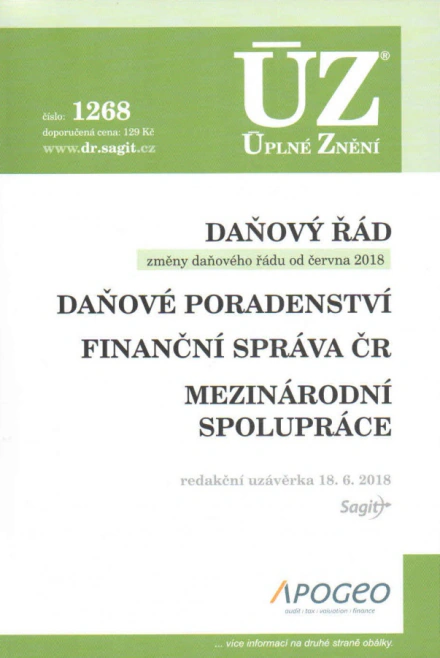 ÚZ č.1268 Daňový řád Nakladatelství Sagit