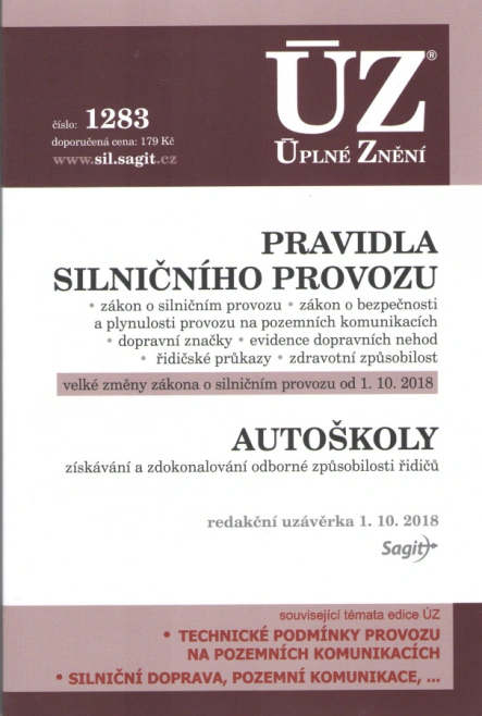 ÚZ č.1283 Pravidla silničního provozu, Autoškoly Nakladatelství Sagit ÚZ č.1283 Pravidla silničního provozu, Autoškoly Nakladatelství Sagit