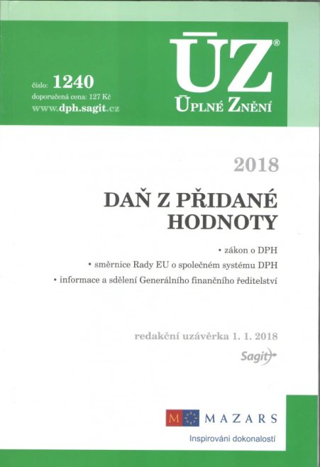 ÚZ č.1240 Daň z přidané hodnoty 2018 Nakladatelství Sagit