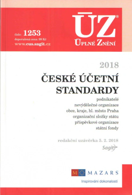 ÚZ č.1253 České účetní standardy 2018 Nakladatelství Sagit