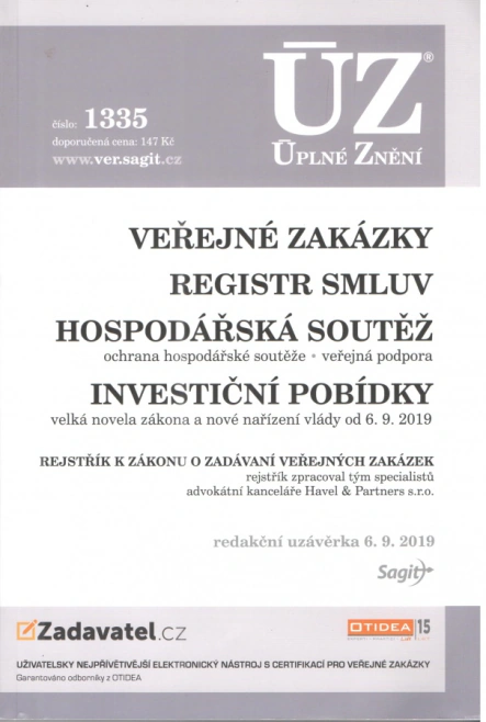 ÚZ č.1335 Veřejné zakázky, ochrana hospodářské soutěže, veřejná podpora, investiční pobídky Nakladatelství Sagit