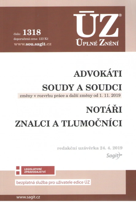 ÚZ č.1318 Advokáti, soudci a soudy, notáři, znalci a tlumočníci Nakladatelství Sagit