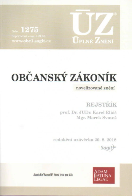 ÚZ č.1275 Občanský zákoník Nakladatelství Sagit ÚZ č.1275 Občanský zákoník Nakladatelství Sagit
