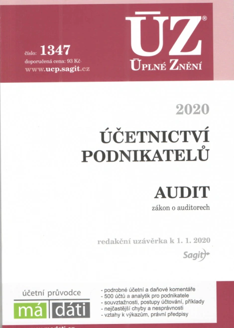 ÚZ č.1347 Účetnictví podnikatelů, Audit, 2020 Nakladatelství Sagit
