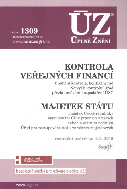 ÚZ č.1309 Kontrola veřejných financí Nakladatelství Sagit